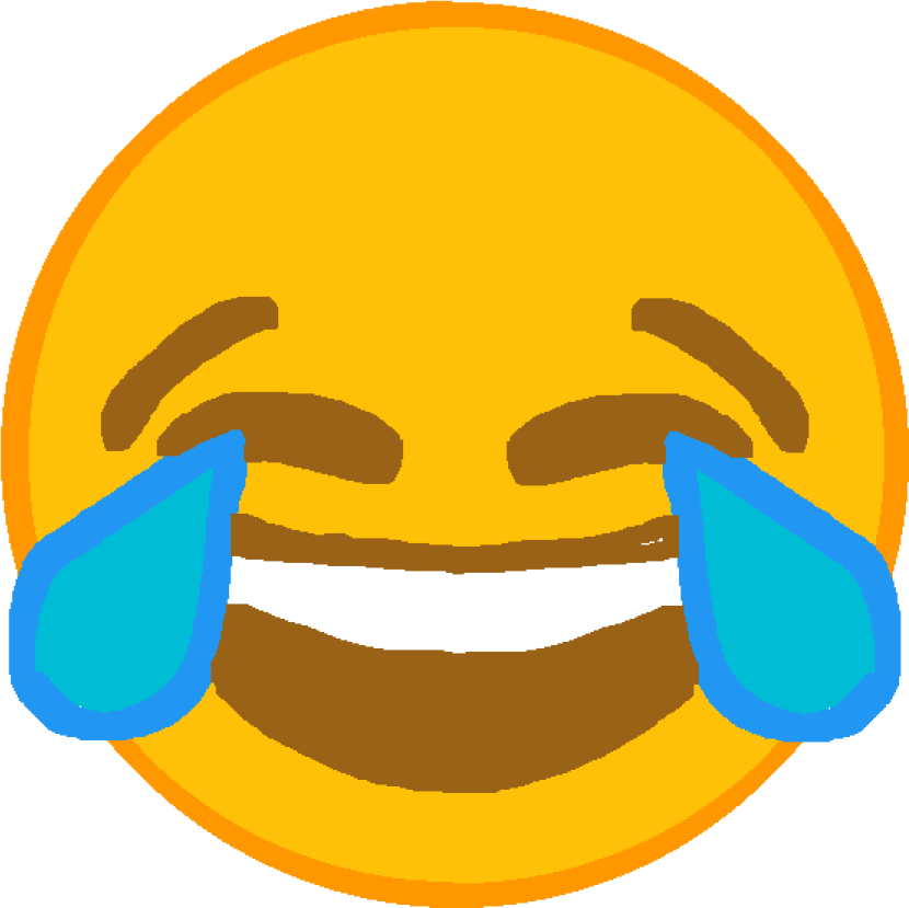 a smiley face with tears on it
