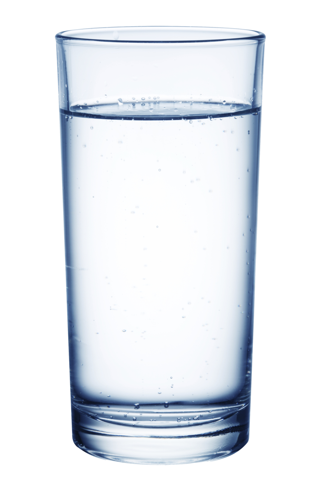 a glass of water on a white background