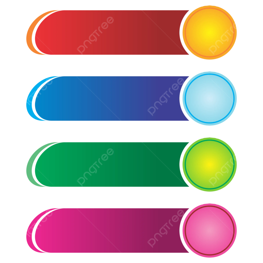 a set of four different colored buttons