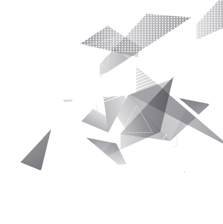 a white background with triangles and dots