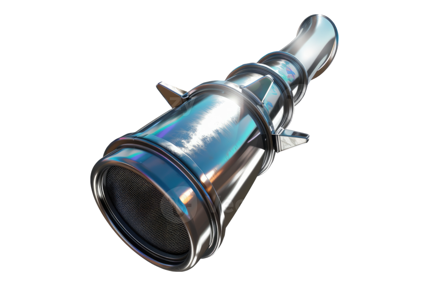 a close up of the exhaust system on a white background