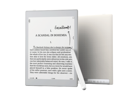 the kindle e - reader is shown on a white background