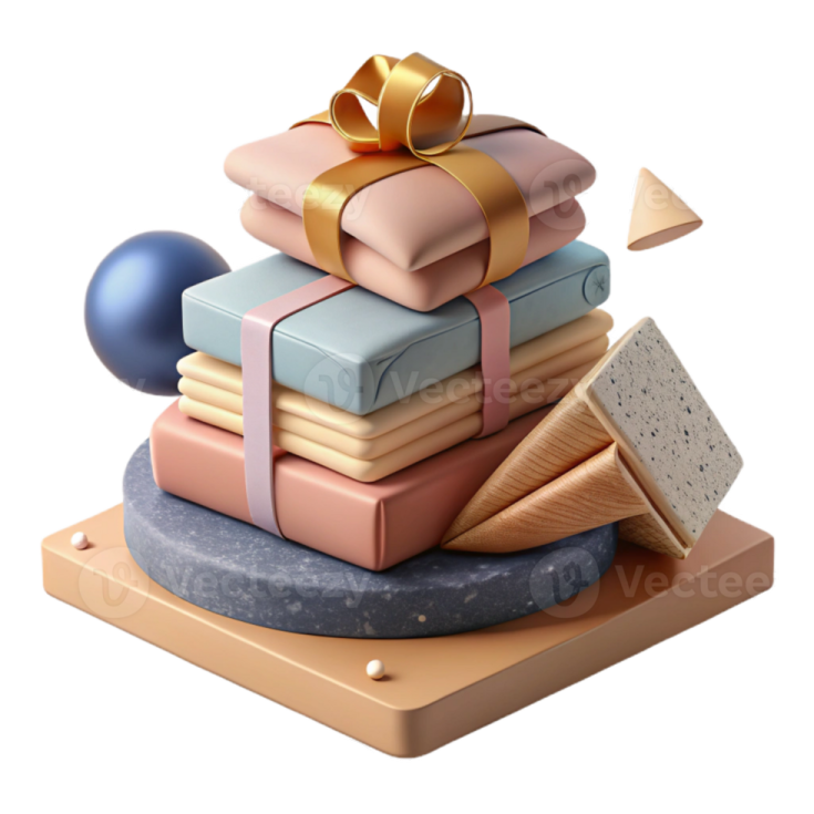 a stack of books with a gold bow on top