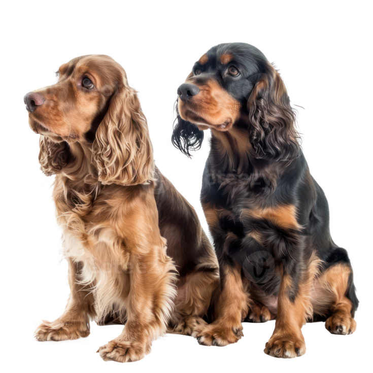 two dogs sitting next to each other dog