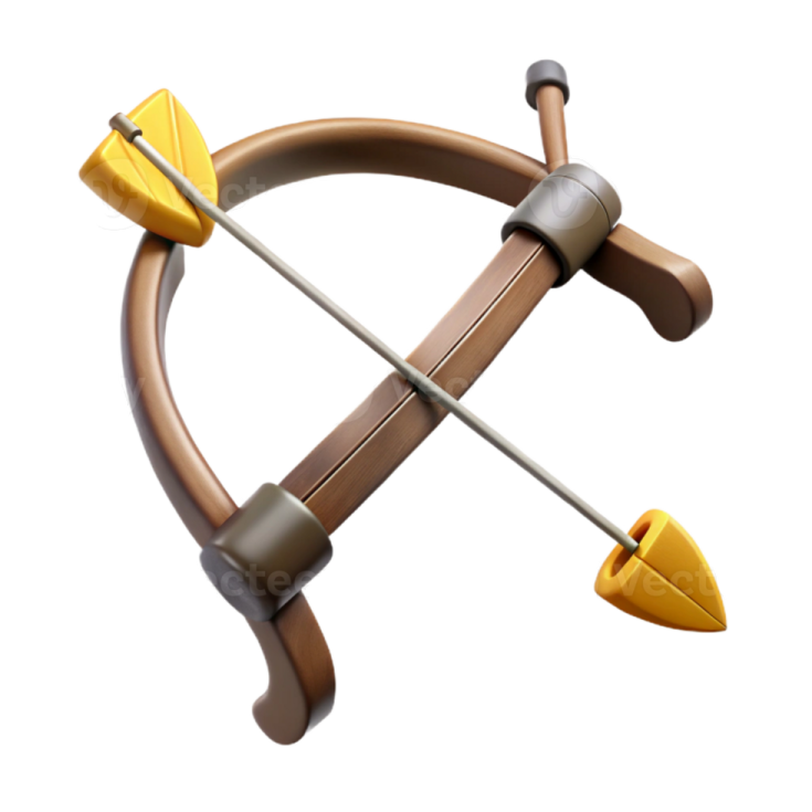 a bow and arrow on a white background