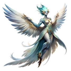 an illustration of a woman with wings