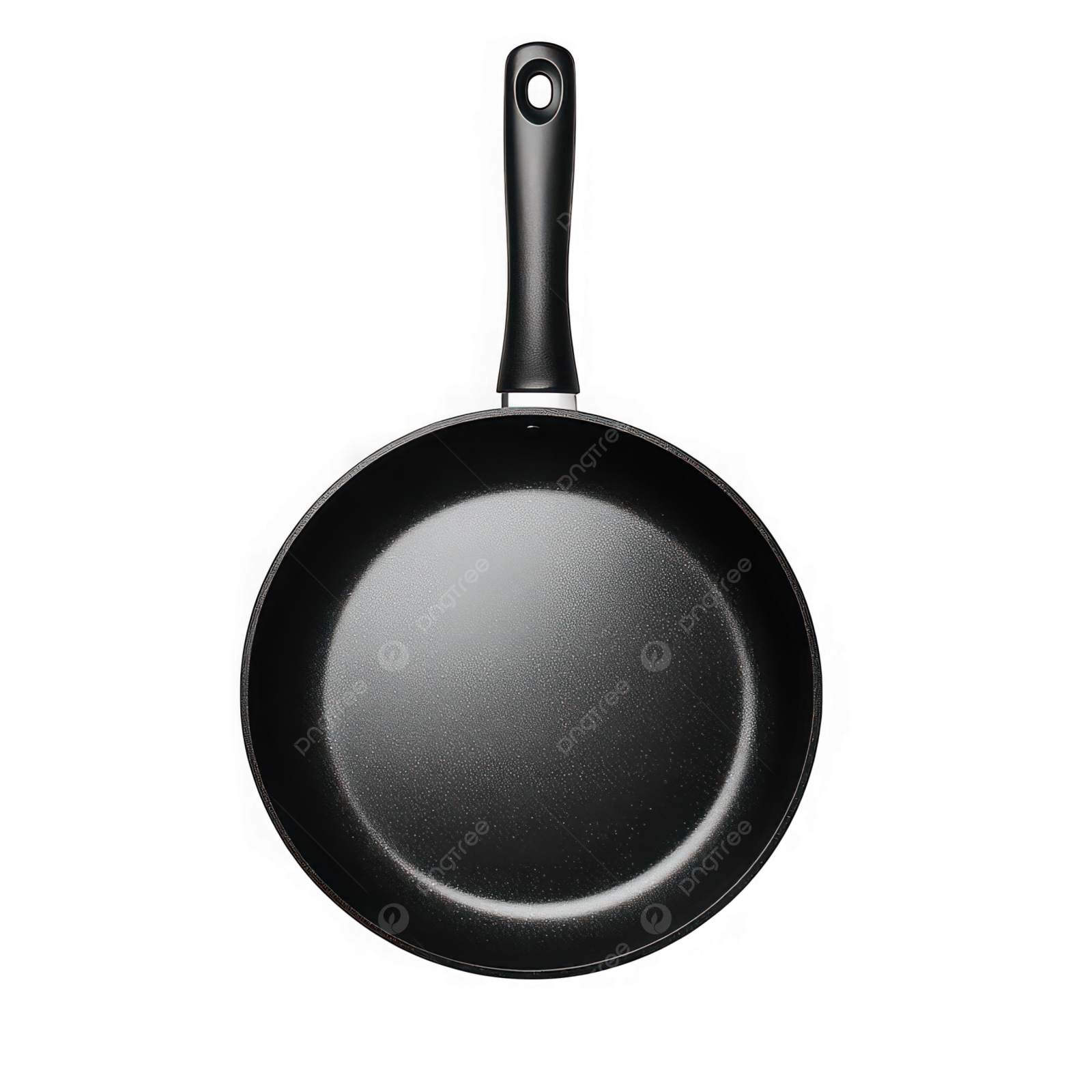 a black frying pan on a white background