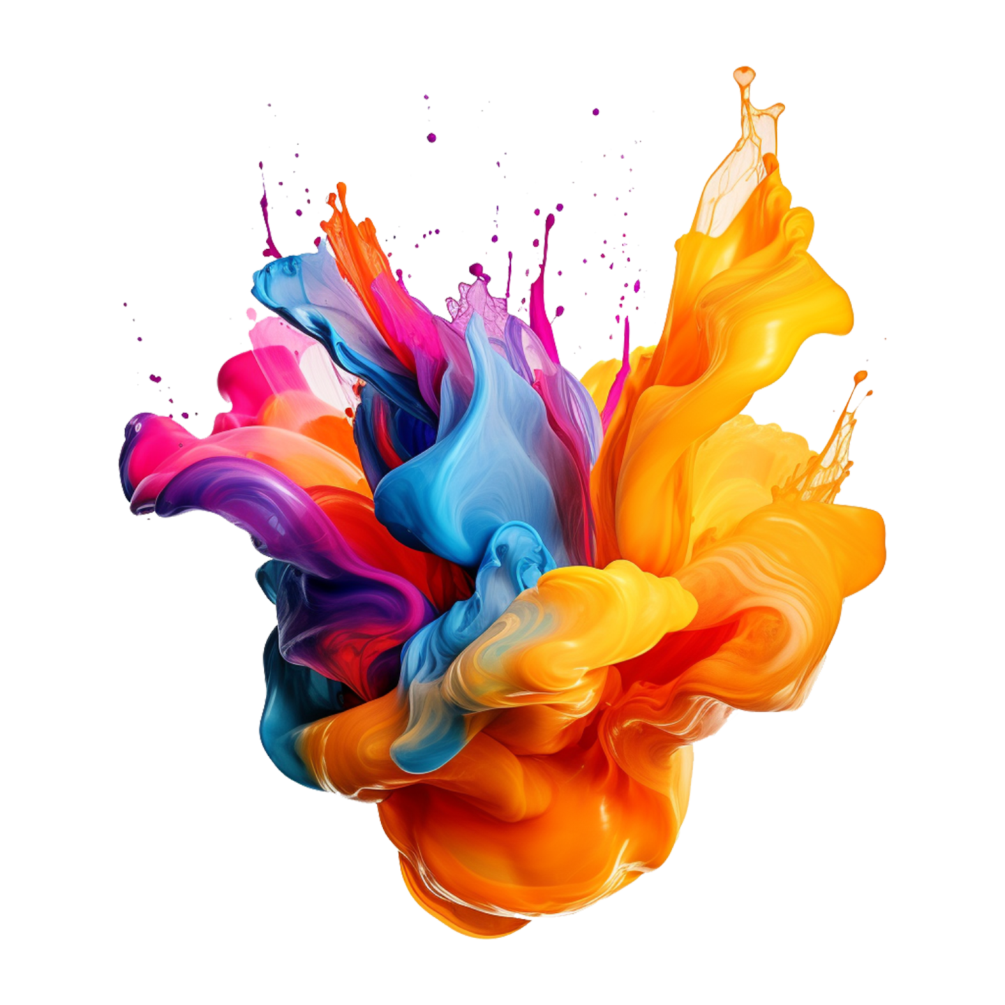 colorful paint splashs on white background
