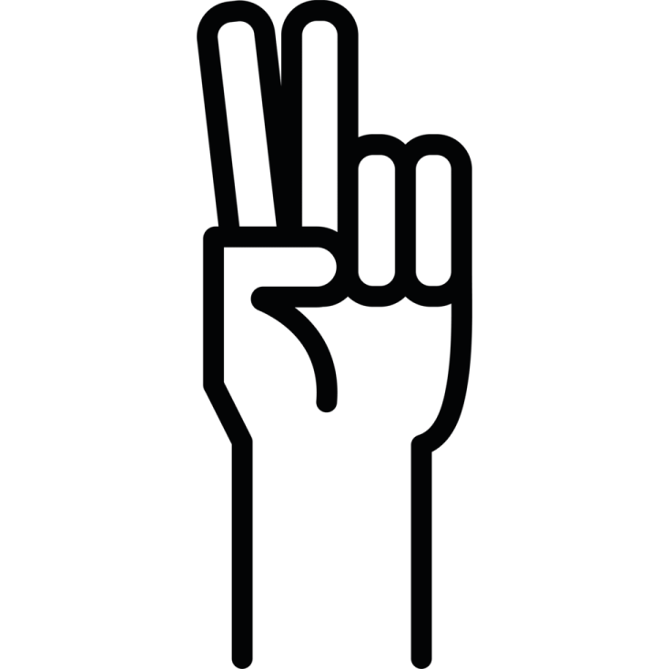a black and white image of a peace sign