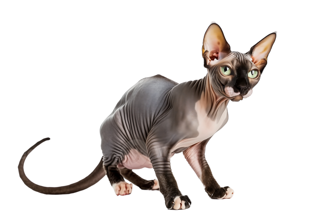 a cat with green eyes on a white background