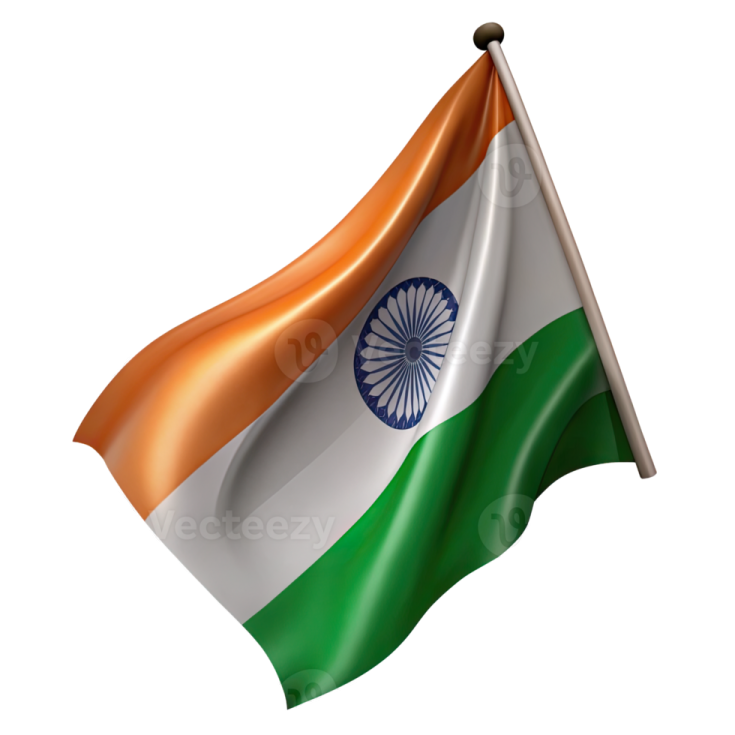 the indian flag on a white background