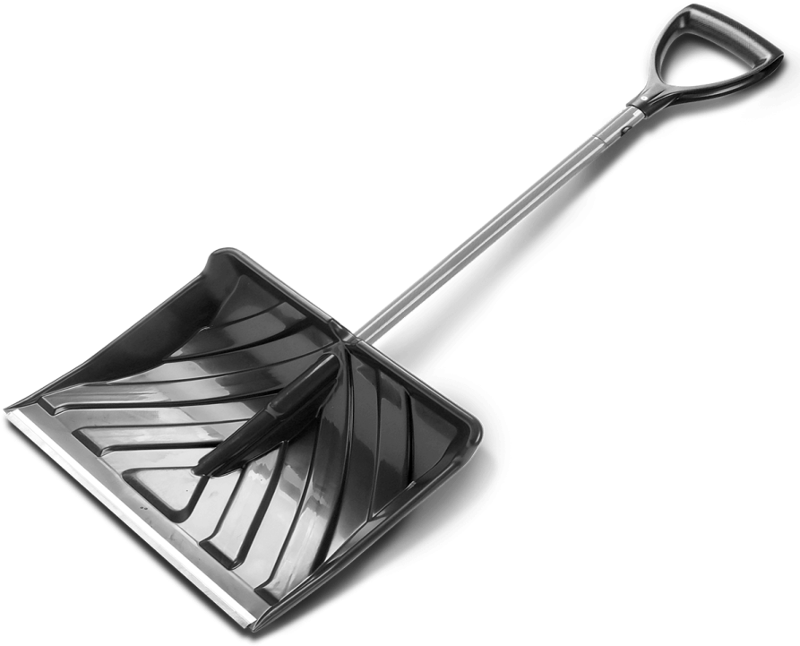 a black shovel on a white background
