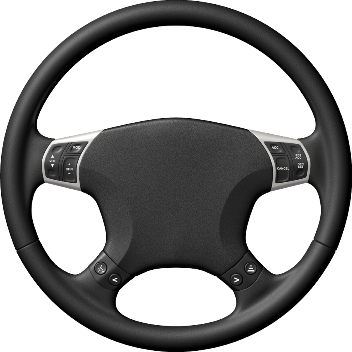 a steering wheel on a white background