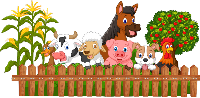 farm animals and plants clipart