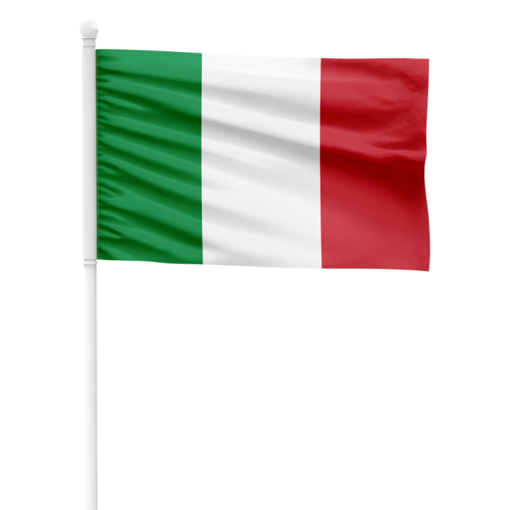 the flag of italy on a white background