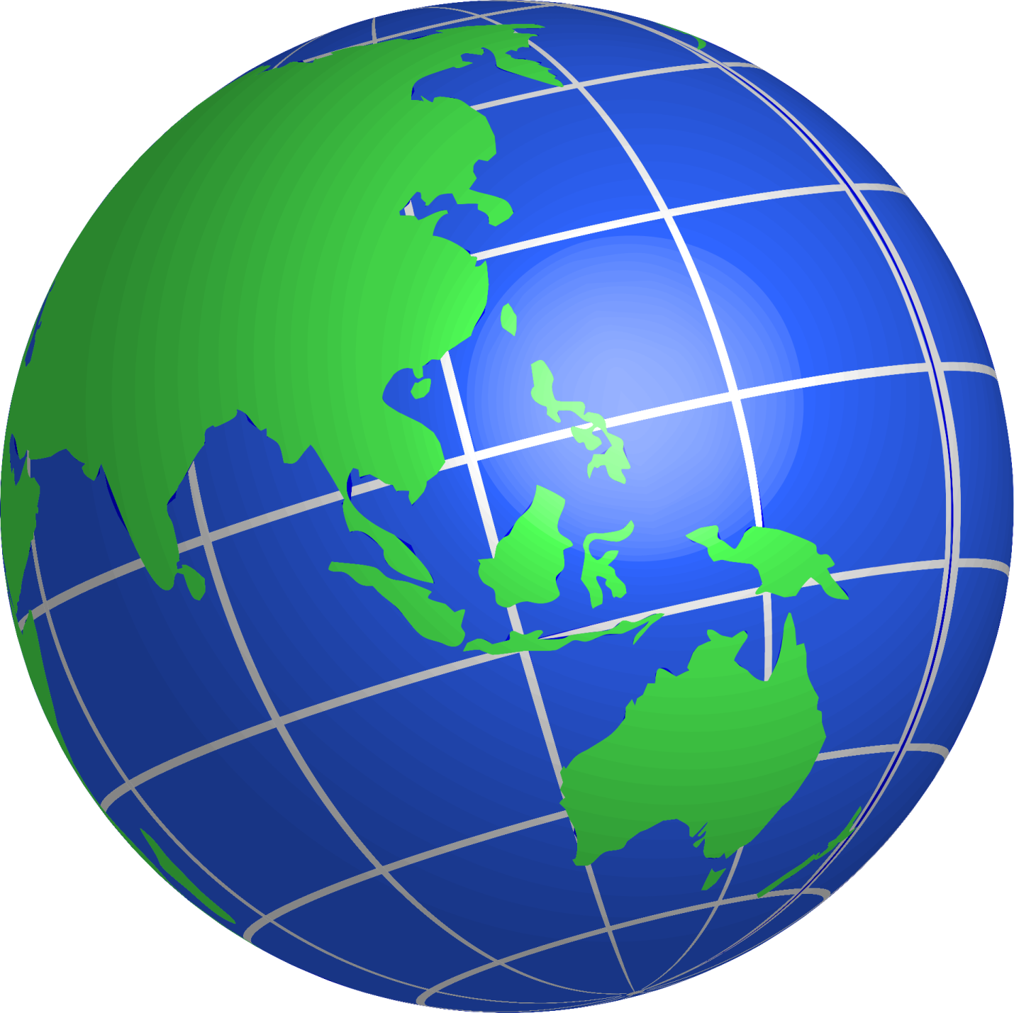 a blue and green globe on a white background