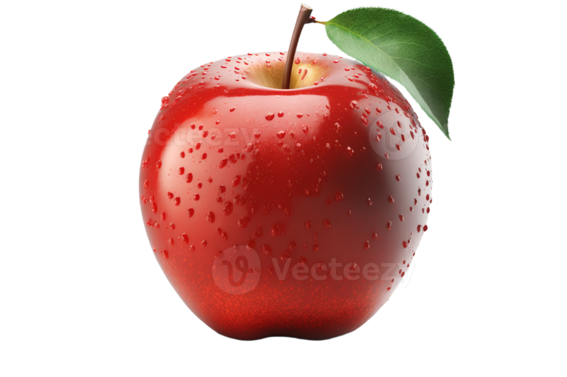 an apple with water droplets on it