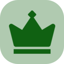 a green crown on a white background