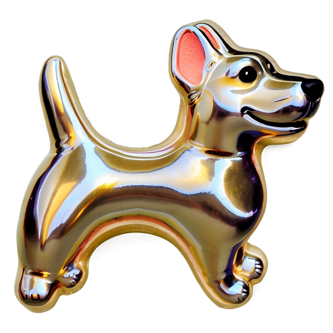 a dog shaped balloon on a white background