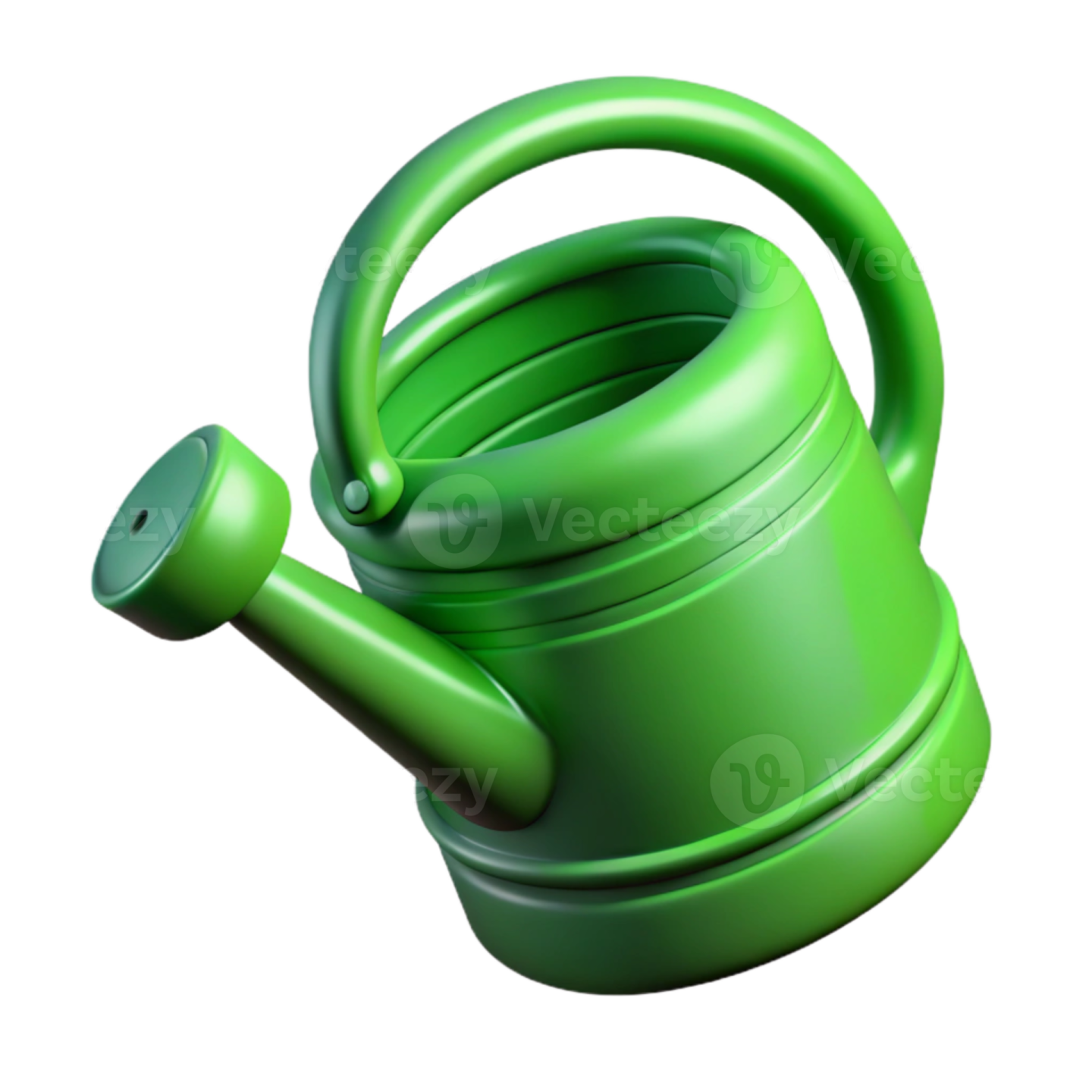 a green watering hose on a white background
