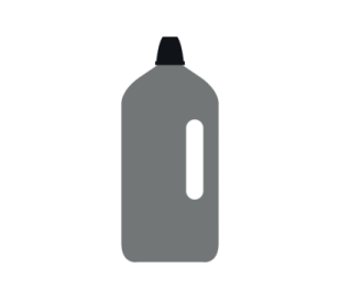 a plastic bottle with a black cap