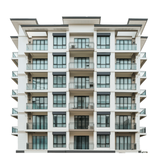 a tall white building