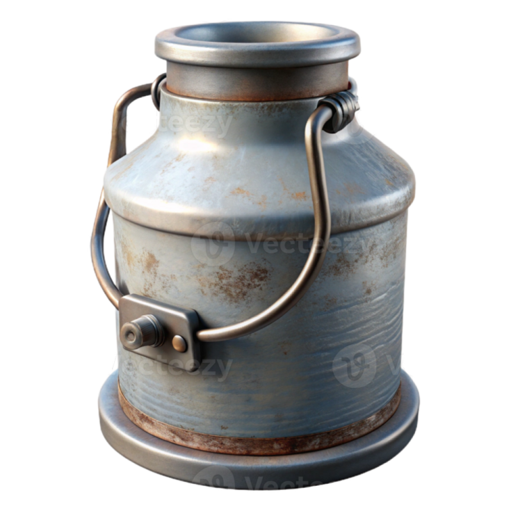 an old metal oil can on a white background