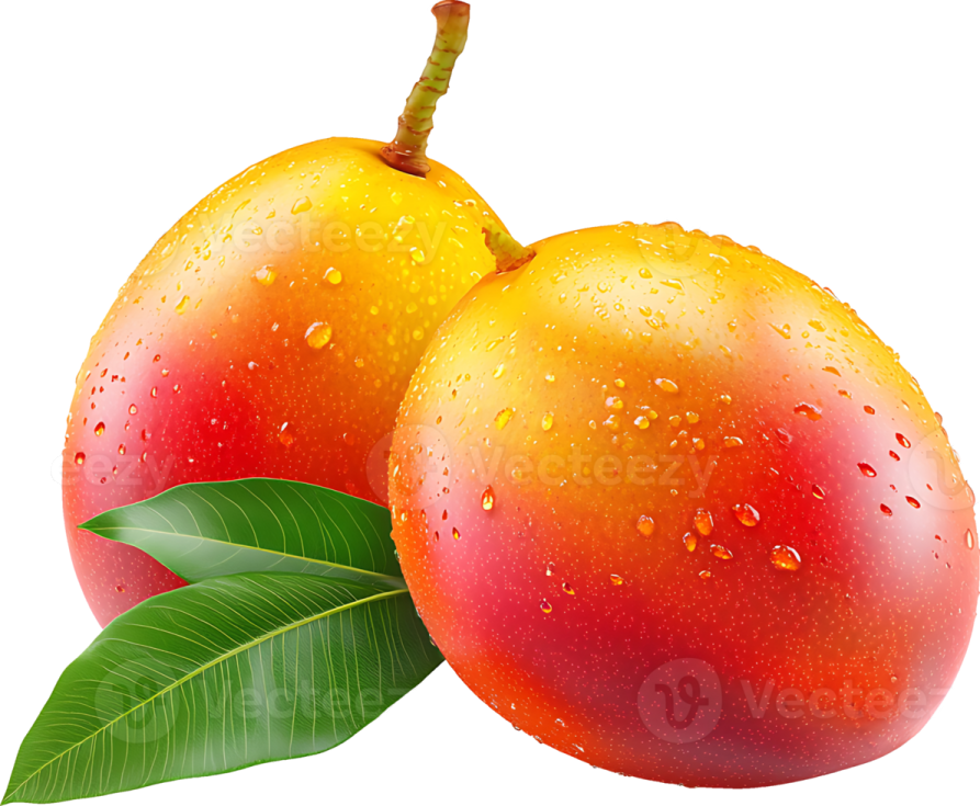 two red apples with green leaves