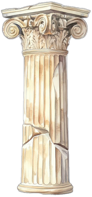 a watercolor painting of a column