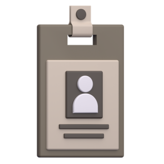 an id badge with a person on it
