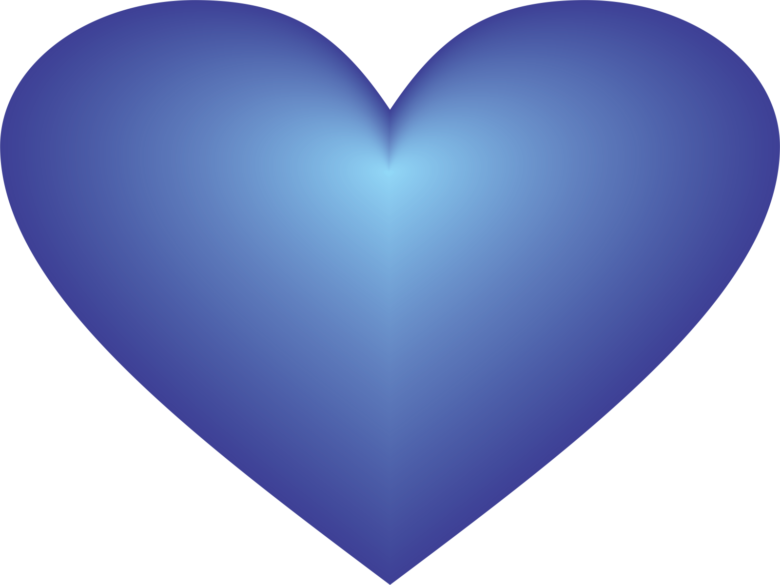 a blue heart on a white background