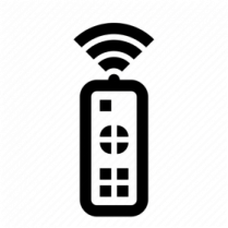 a black and white icon of a wireless device