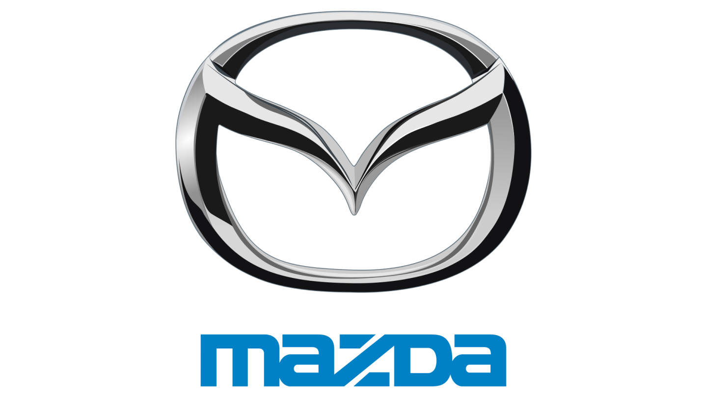the mazda logo on a white background