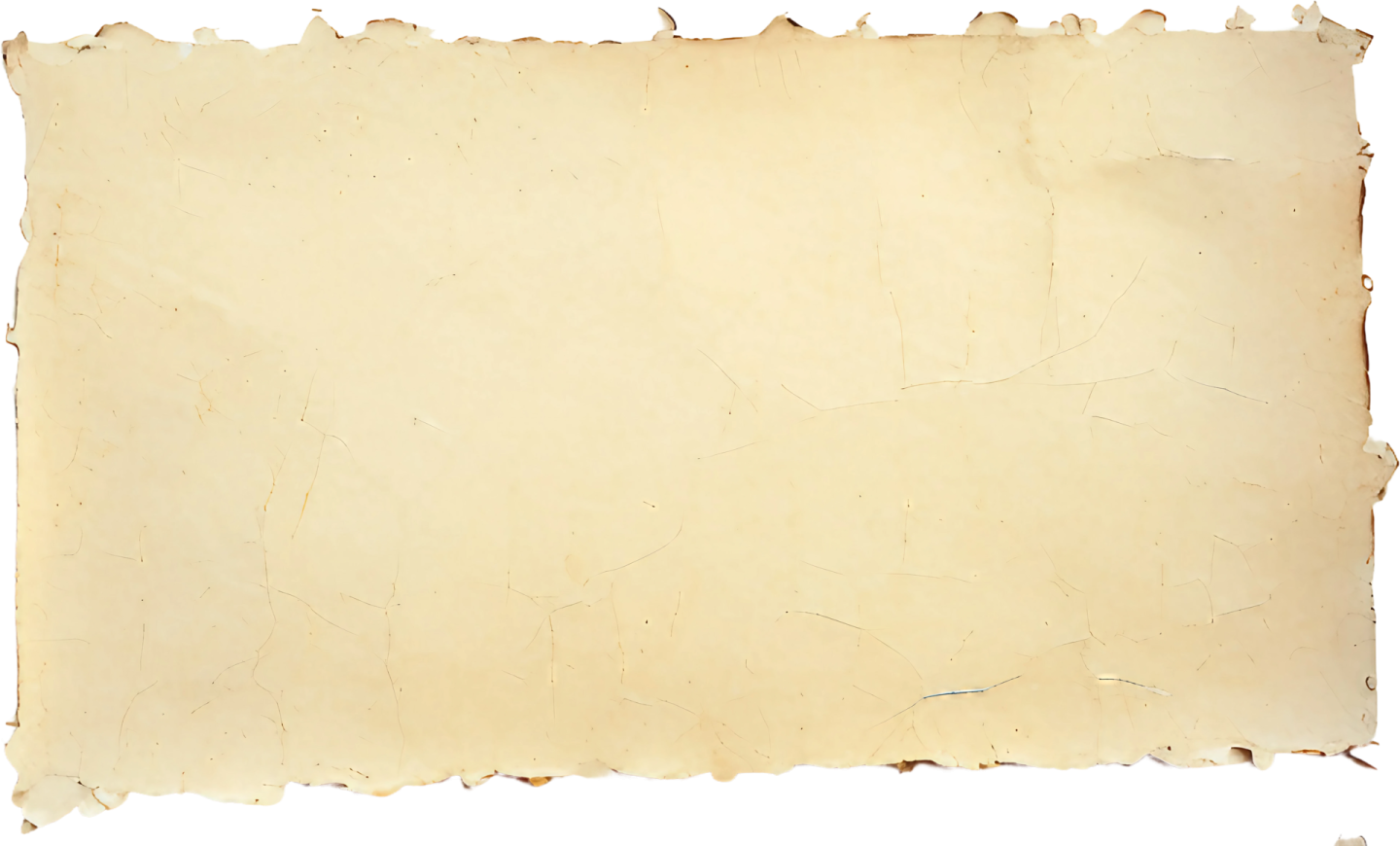 an old piece of paper on a white background