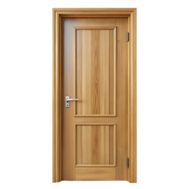 a wooden door on a white background