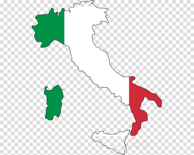 a map of italy with the italian flag