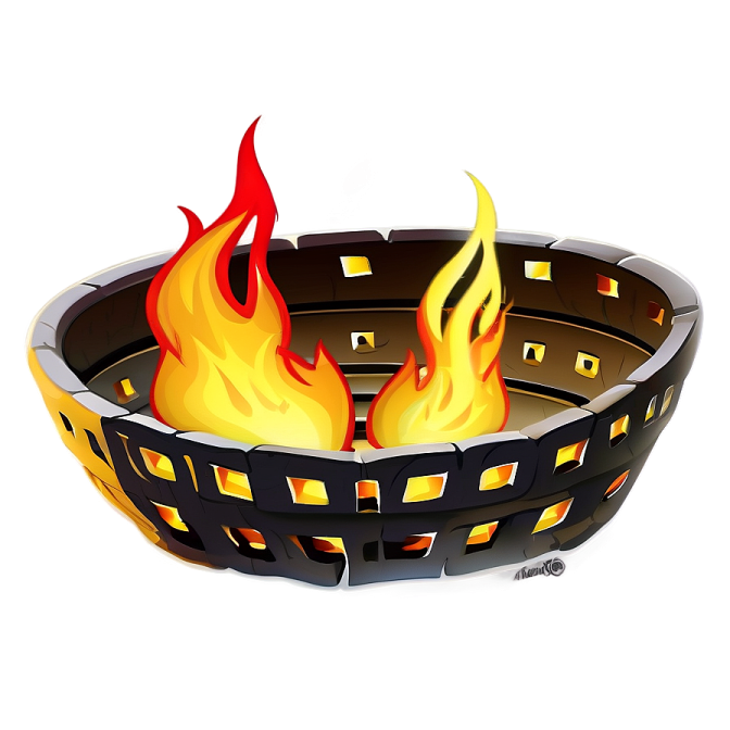 a fire pit with flames coming out of it