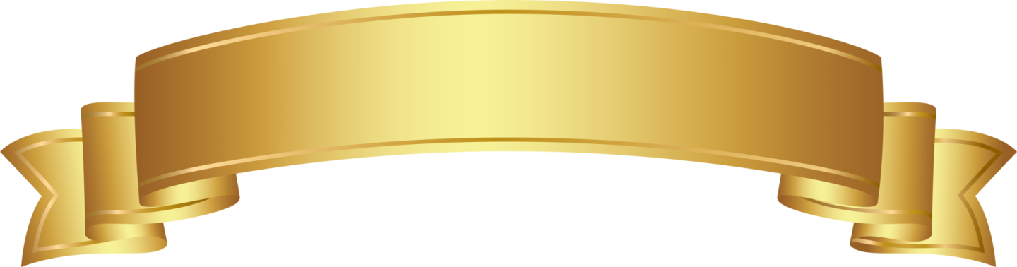 a gold ribbon on a white background