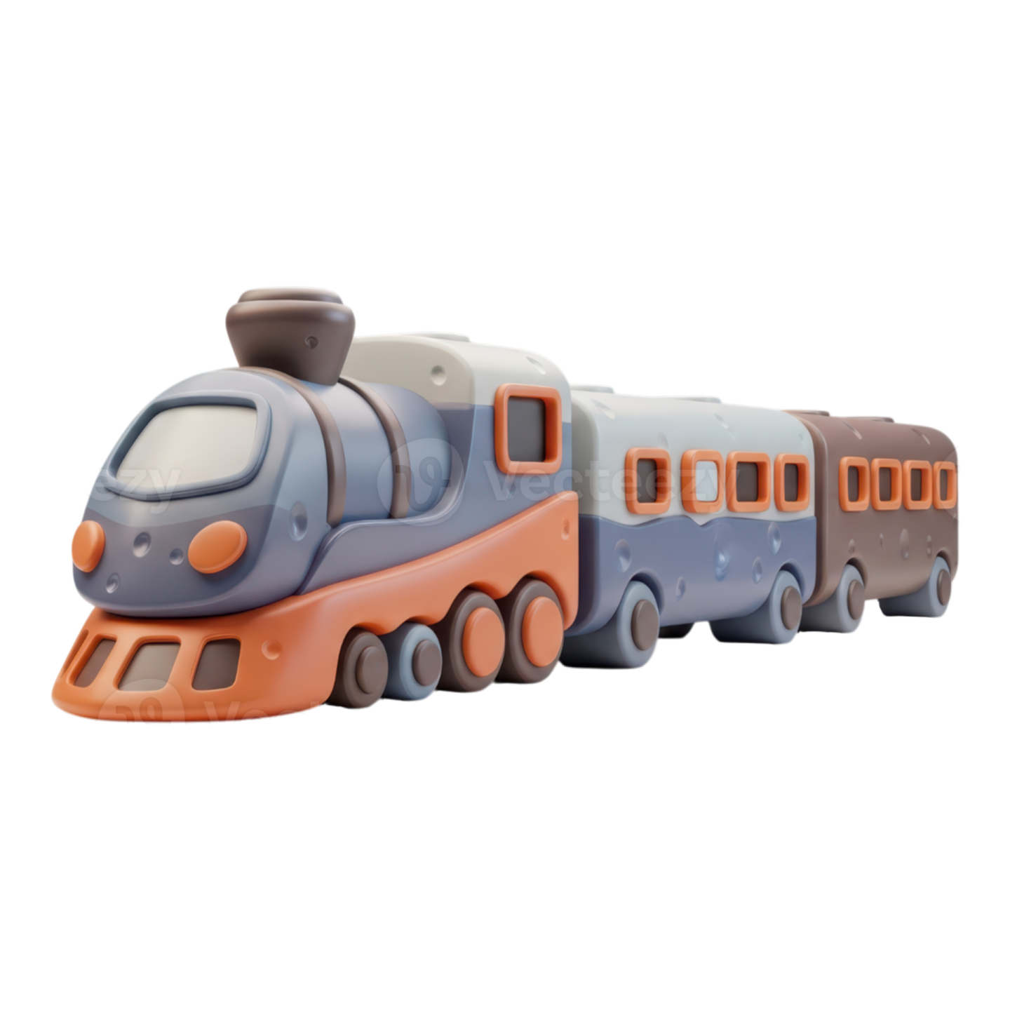 a toy train on a white background