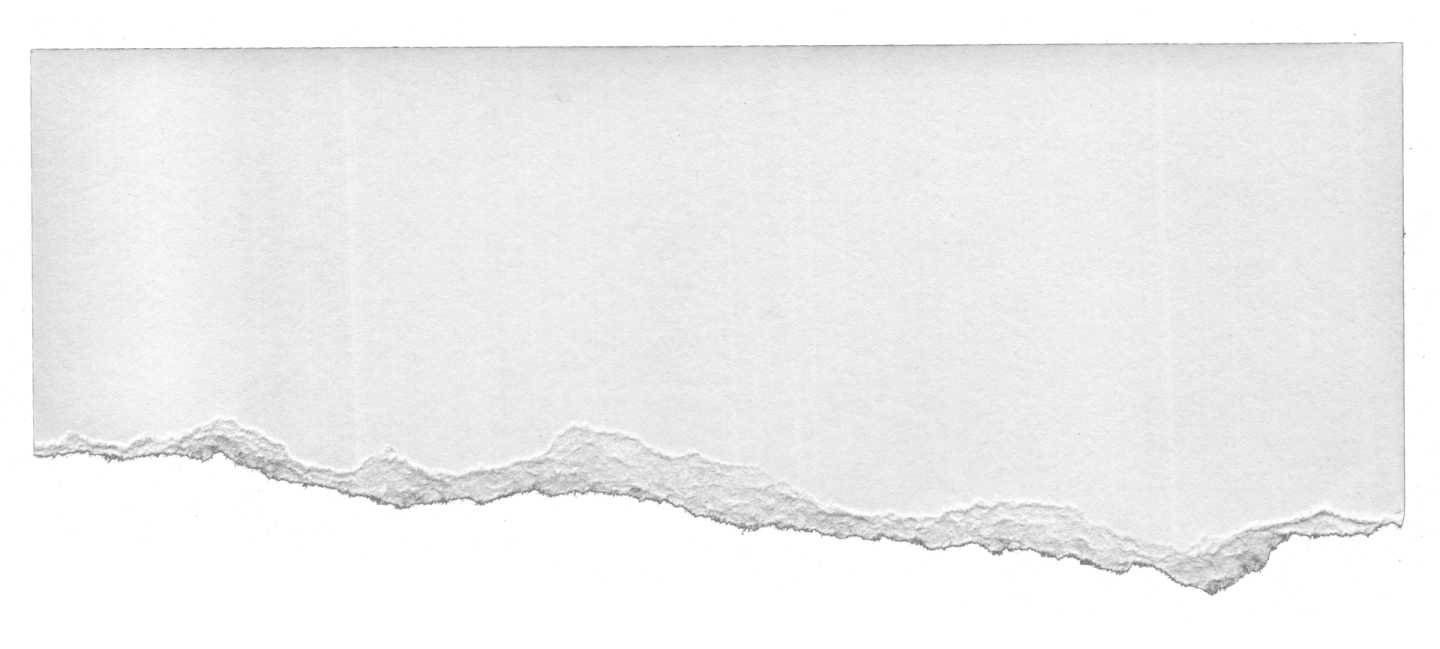 a piece of white paper with torn edges