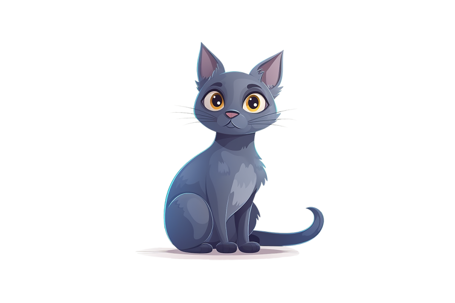 a black cat sitting down on the ground