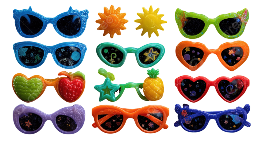 a set of sunglasses with different colors and designs