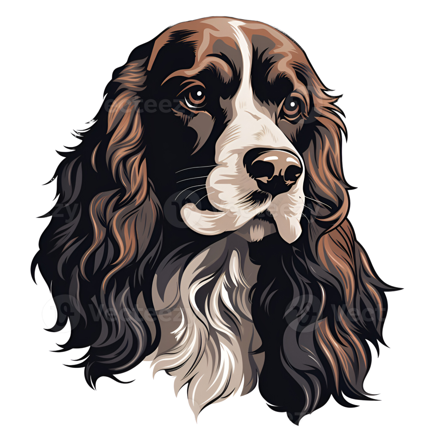 an illustration of a dog's face