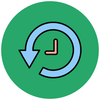 a green circle with an arrow in the middle