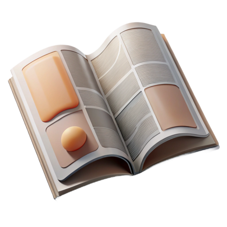 an open book with a piece of paper on it