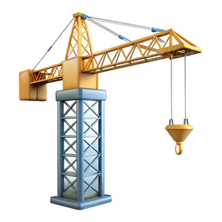 a crane on a white background