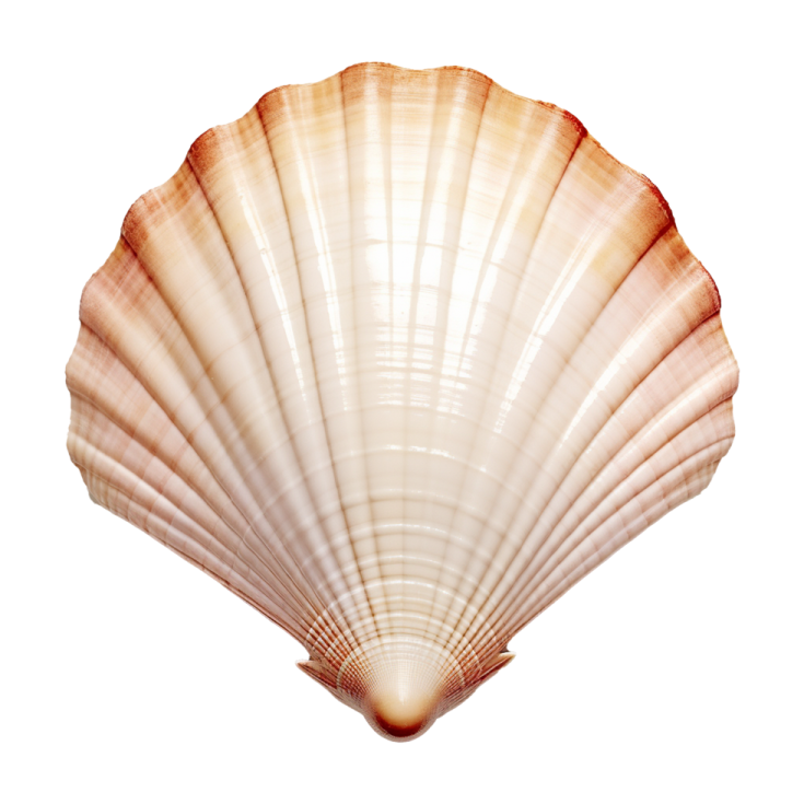a close up of a shell on a white background