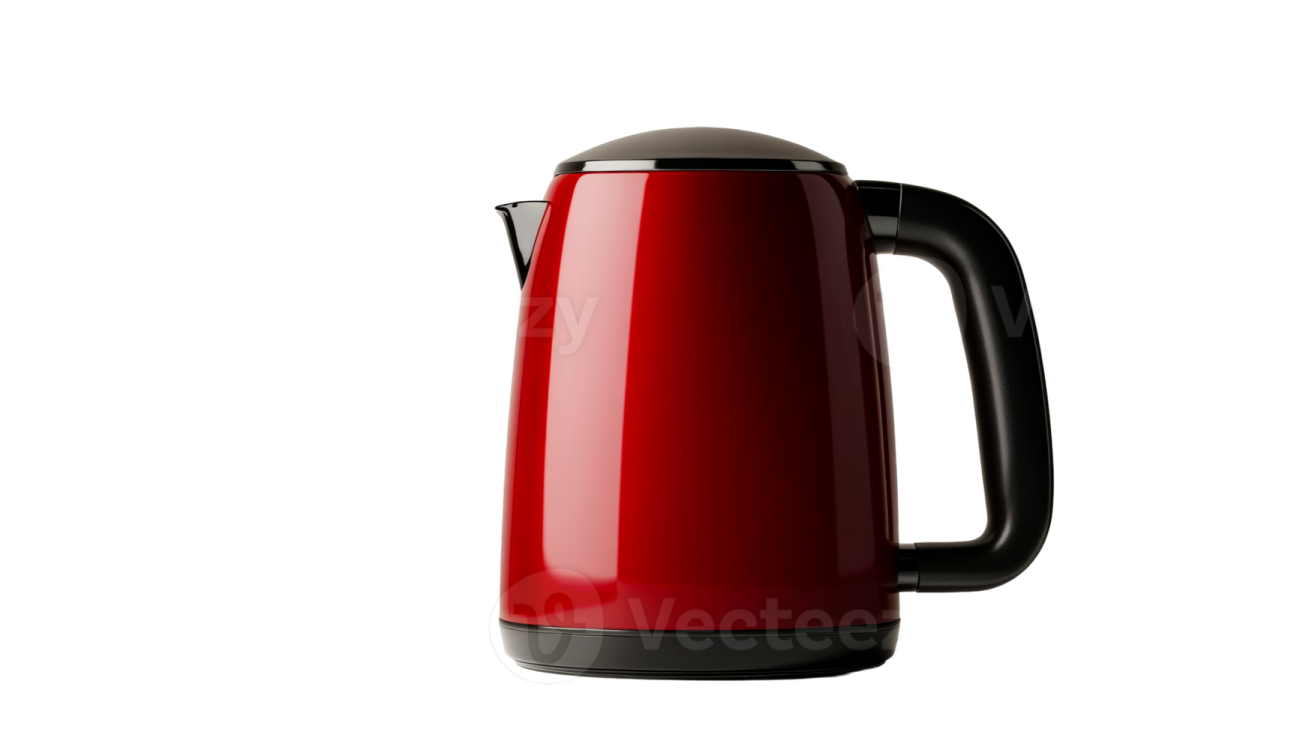 a red kettle on a white background