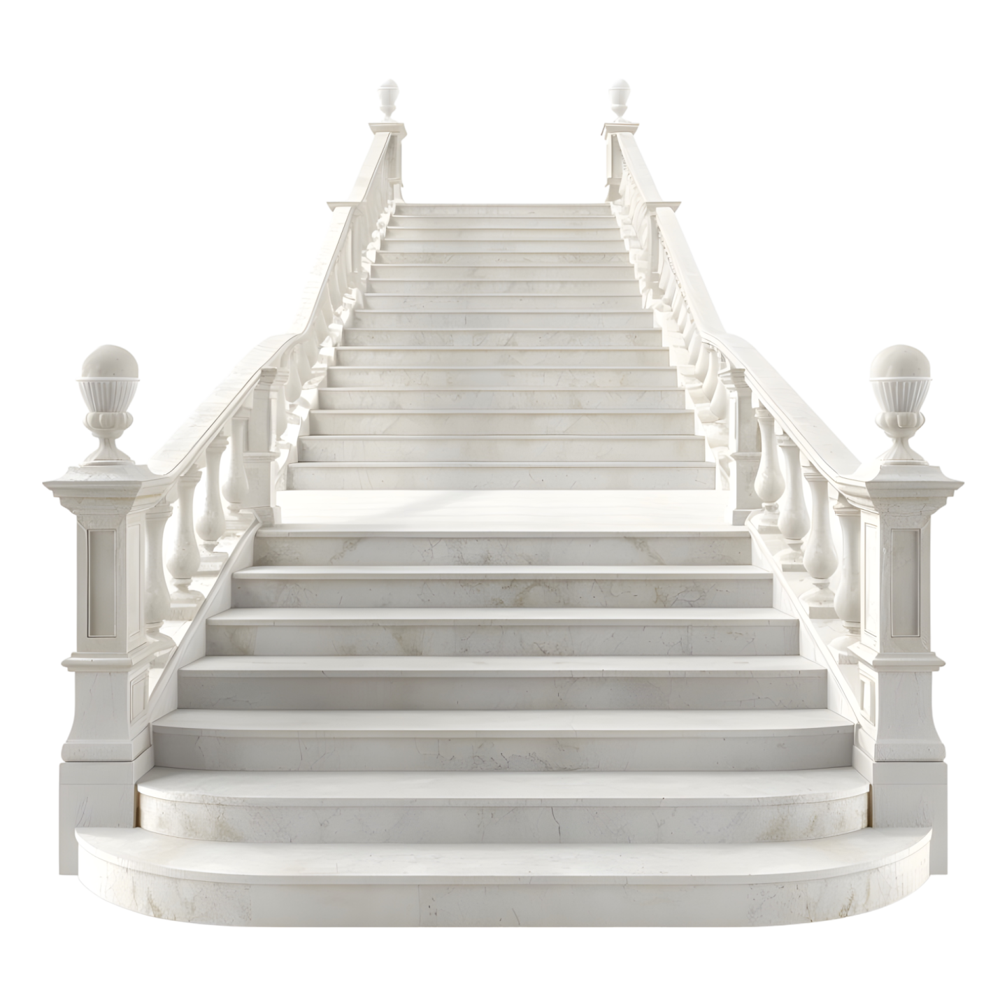 a white staircase with marble steps and railings