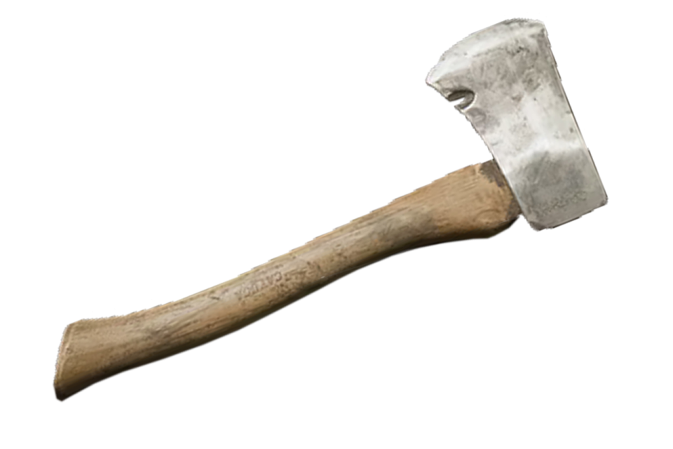 an axe on a white background